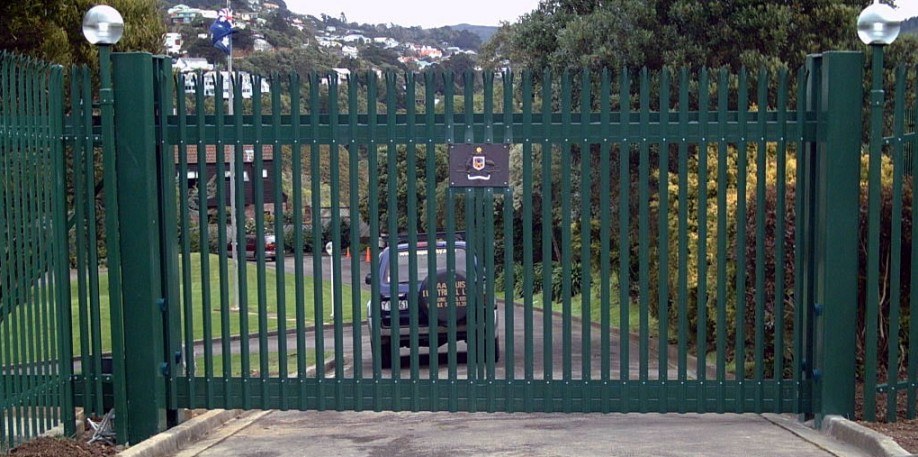 Automated sliding gate at a commercial site